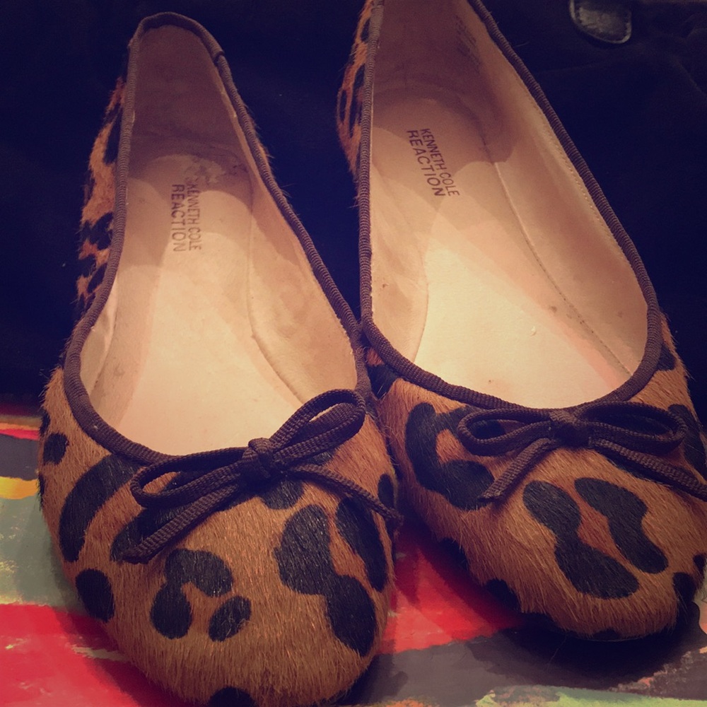 Kennth Cole Stay A Float CA leopard ballet flats